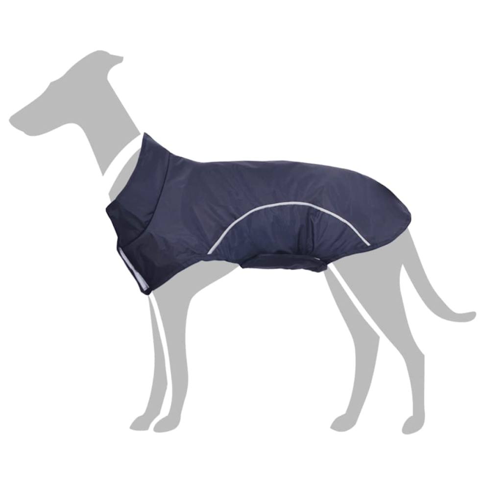 Vidaxl Dog Raincoat With Reflective Strips Polyester Navy Xl Blue