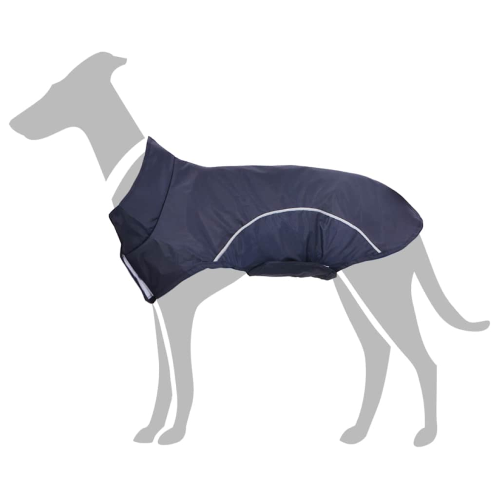 Vidaxl Dog Raincoat With Reflective Strips Polyester Navy 2XL Blue