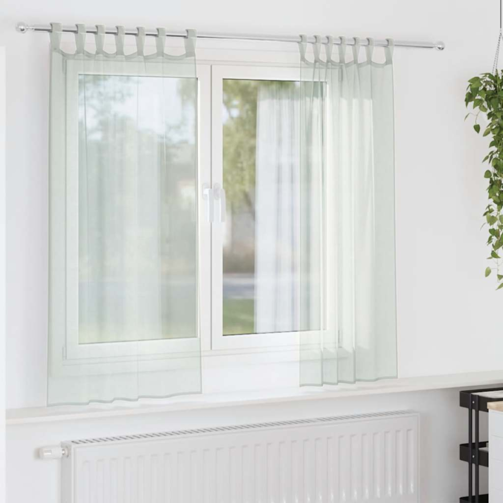 Vidaxl Voile Curtains With Loops 2 Pcs Light Grey 140X140 Cm