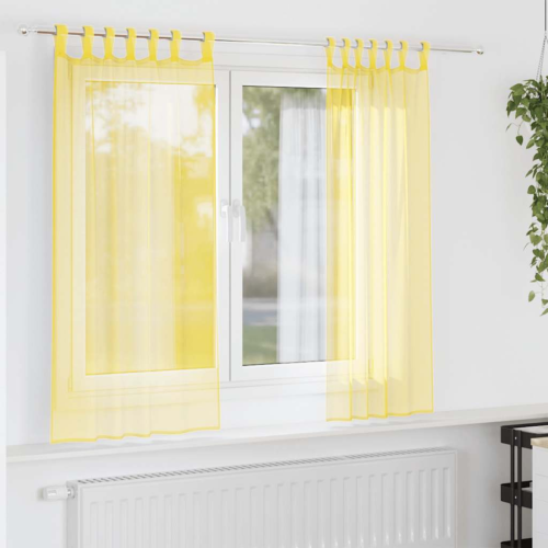 VidaXL vidaXL Voile Curtains with Rod Pockets 2 pcs Yellow