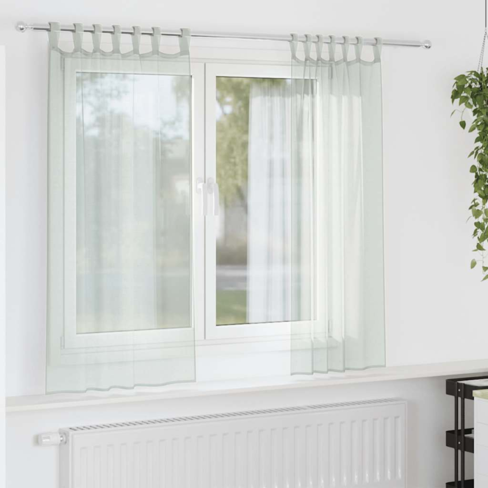 vidaXL Voile Curtains with Rod Pockets 2 pcs Light Grey-image-OPC-PHZNZFY-NEW