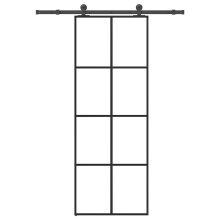vidaXL Sliding Door with Hardware Set 76x205 cm ESG Glass&Aluminium