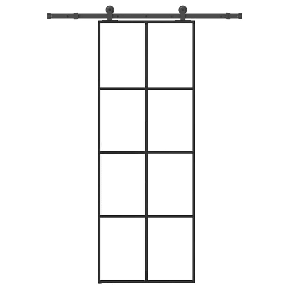 Vidaxl Sliding Door With Hardware Set 76X205 Cm Esg Glass&Aluminium