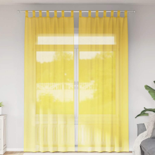 vidaXL Voile Curtains with Rod Pockets 2 pcs Yellow