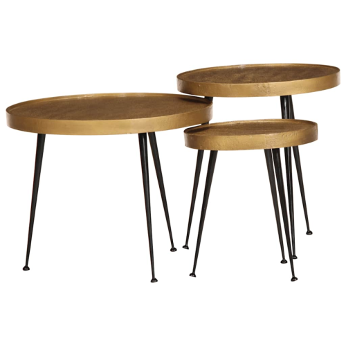 VidaXL vidaXL Coffee Table 3 pcs Golden Engineered Wood