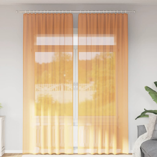 VidaXL vidaXL Voile Curtains with Rod Pockets 2 pcs Orange