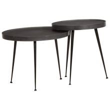 vidaXL Coffee Table 2 pcs Black Engineered Wood