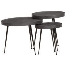 vidaXL Coffee Table 3 pcs Black Engineered Wood