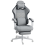 Homcom HOMCOM Printed Velvet Computer Recliner Chair with Adjustable Height, Grey 1