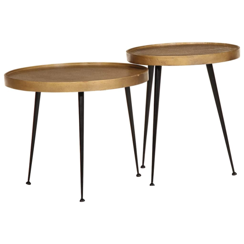VidaXL vidaXL Coffee Table 2 pcs Golden Engineered Wood