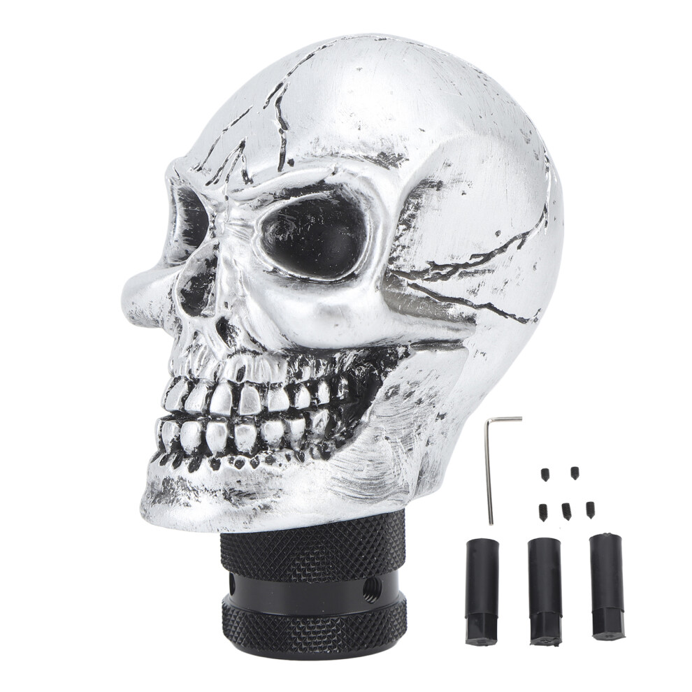 Skull Gear Shift Head Resin Shifter Knob Car Silver 9121376824739