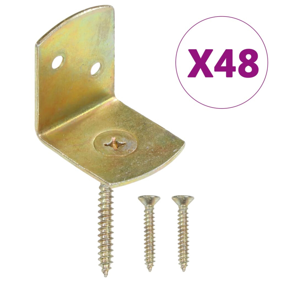 Fence Panel Brackets 48 pcs L Shaped Galvanised Metal