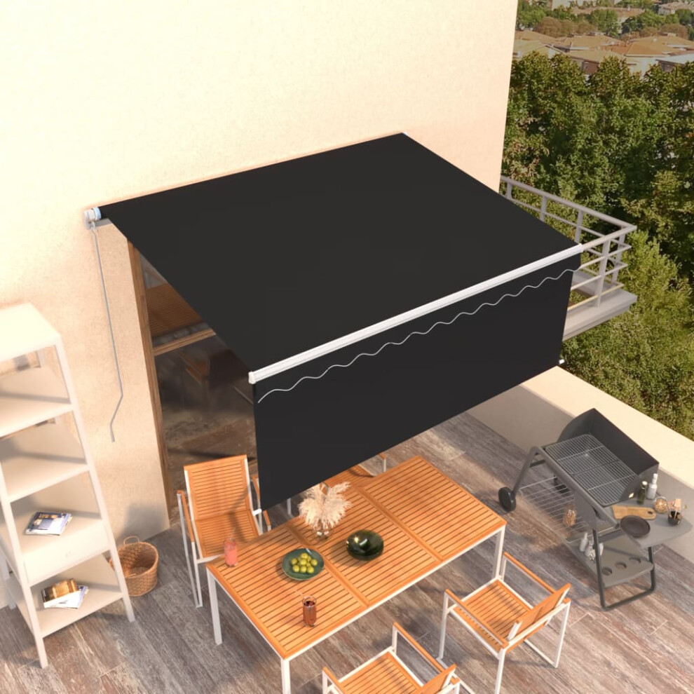 Vidaxl Manual Retractable Awning With Blind 3X2.5m Anthracite