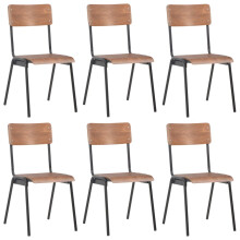 Dining Chairs 6 pcs Brown Plywood