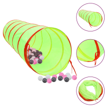 Children Play Tunnel with 250 Balls Green 175 cm Polyester