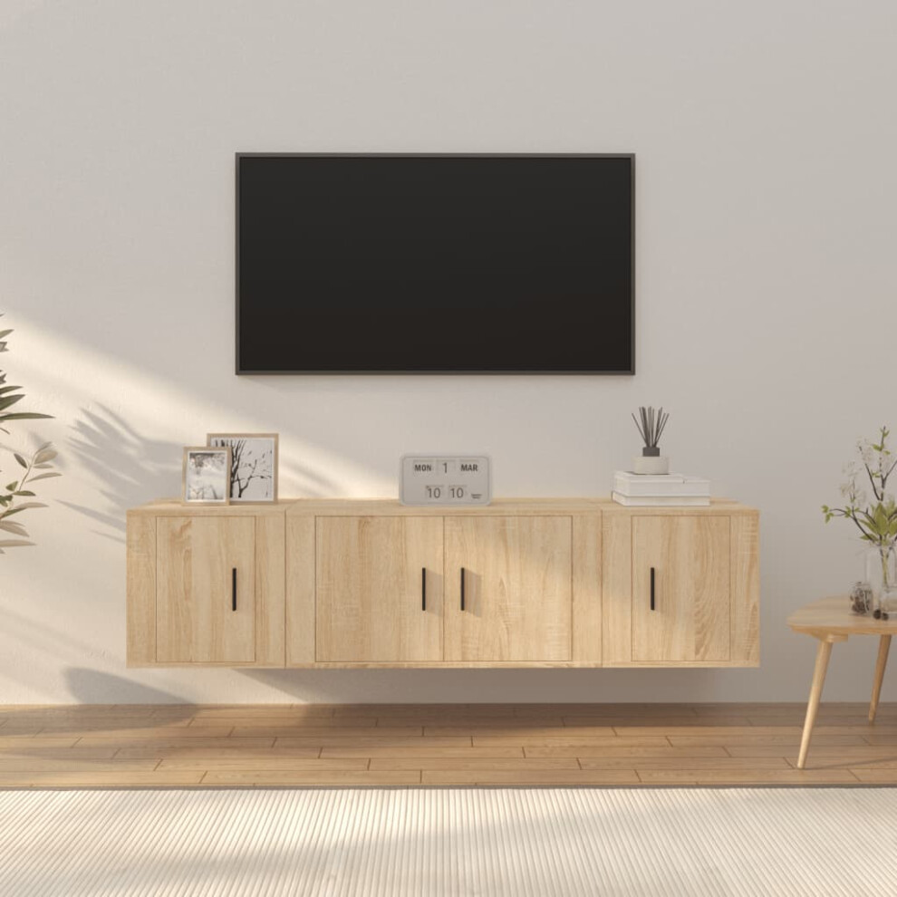 Vidaxl 3 Piece Tv Cabinet Set Sonoma Oak Engineered Wood