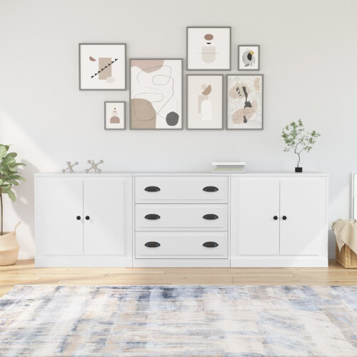 VidaXL vidaXL Sideboards 3 pcs White Engineered Wood