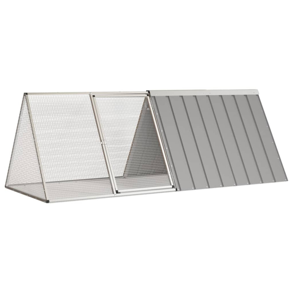 Vidaxl Rabbit Cage Grey 201.5X80.5x71 Cm Galvanised Steel
