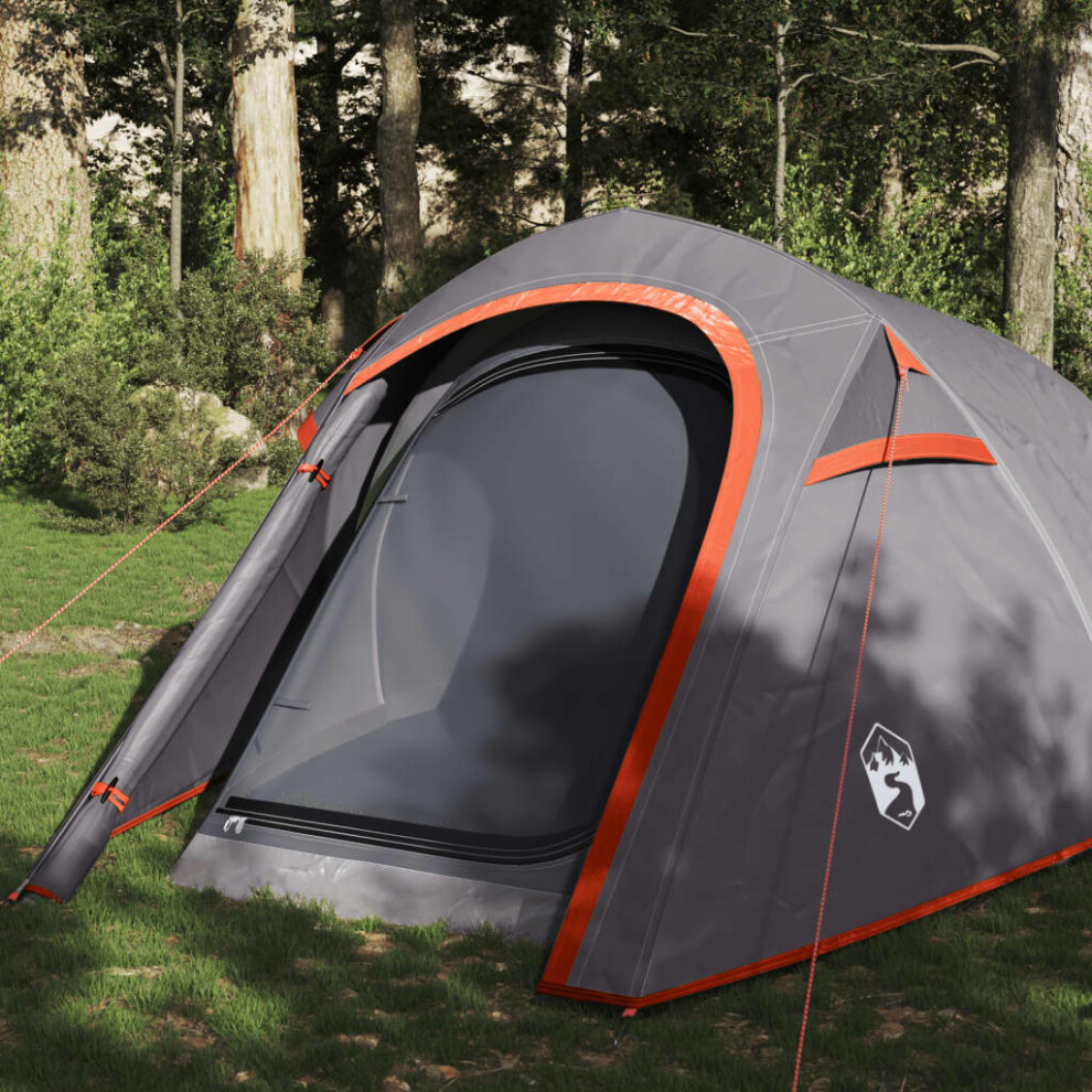 Vidaxl Camping Tent Tunnel 3-Person And Waterproof Grey/Orange