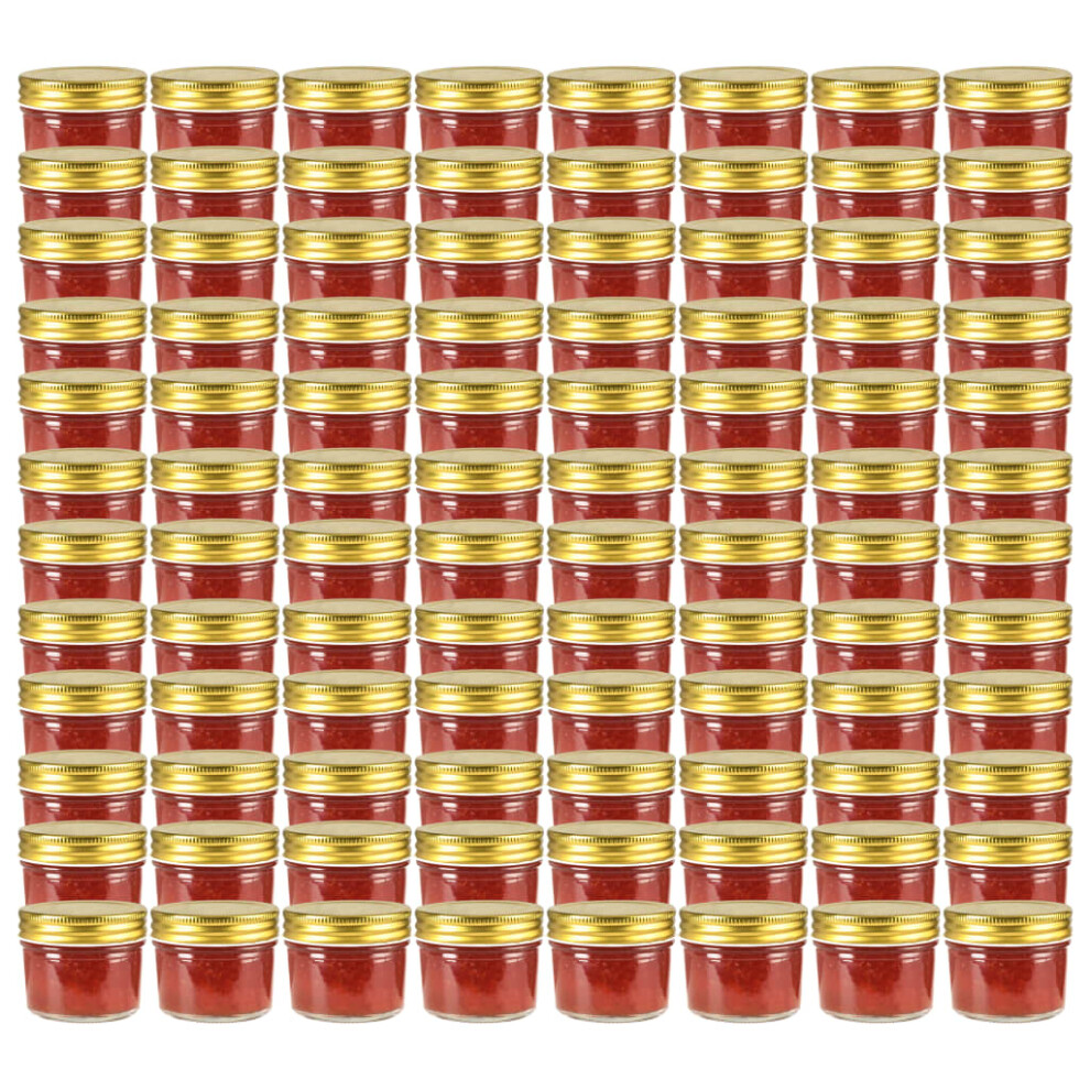 Vidaxl Glass Jam Jars With Gold Lid 96 Pcs 110 Ml