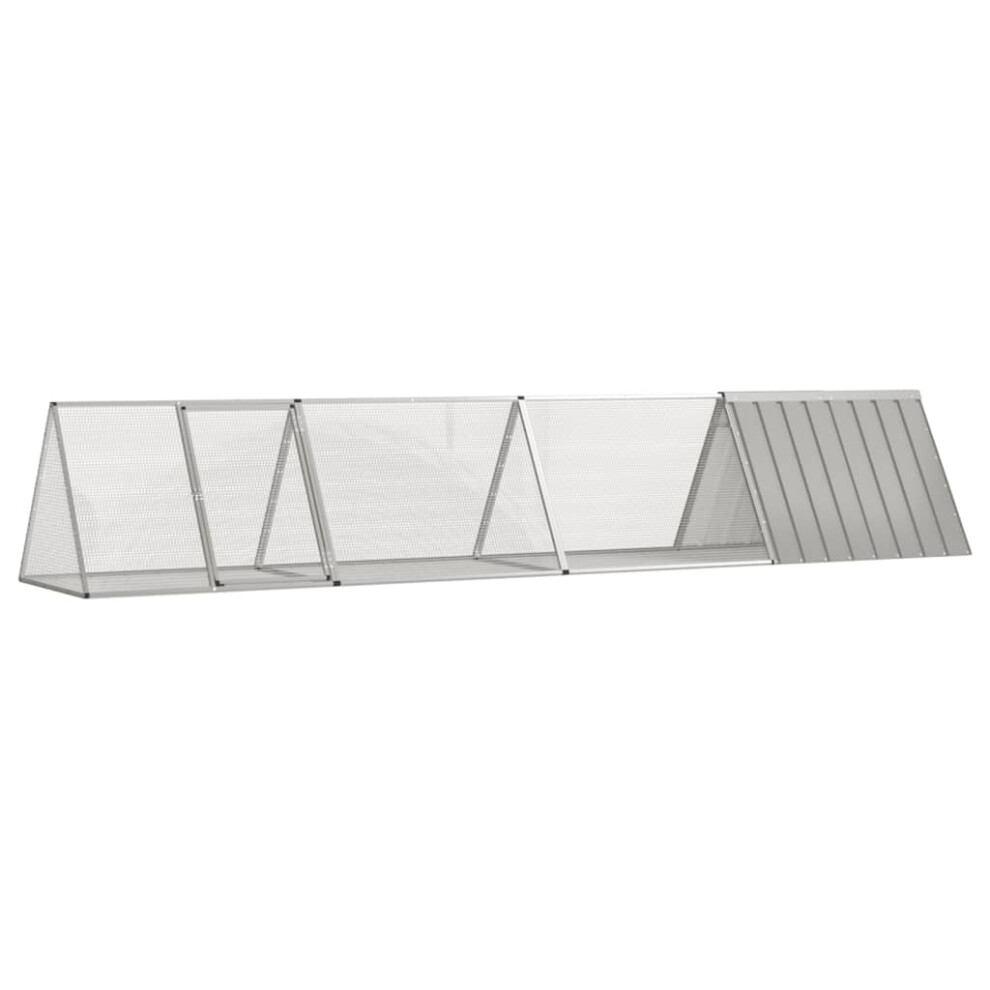 Vidaxl Rabbit Cage Grey 403.5X80.5x71 Cm Galvanised Steel