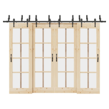 vidaXL Sliding Door Hardware Kit 305 cm Steel Black