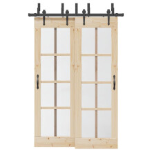 vidaXL Sliding Door Hardware Kit 152,5 cm Steel Black