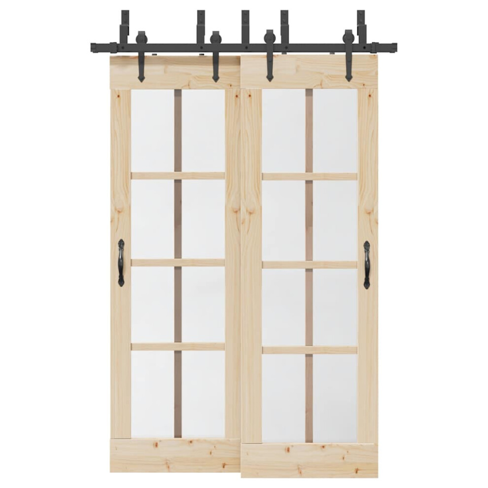 vidaXL Sliding Door Hardware Kit 152,5 cm Steel Black
