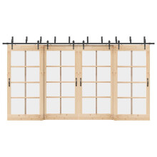 vidaXL Sliding Door Hardware Kit 427 cm Steel Black