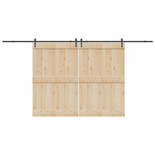 vidaXL Sliding Door Hardware Kit 427 cm Steel Black
