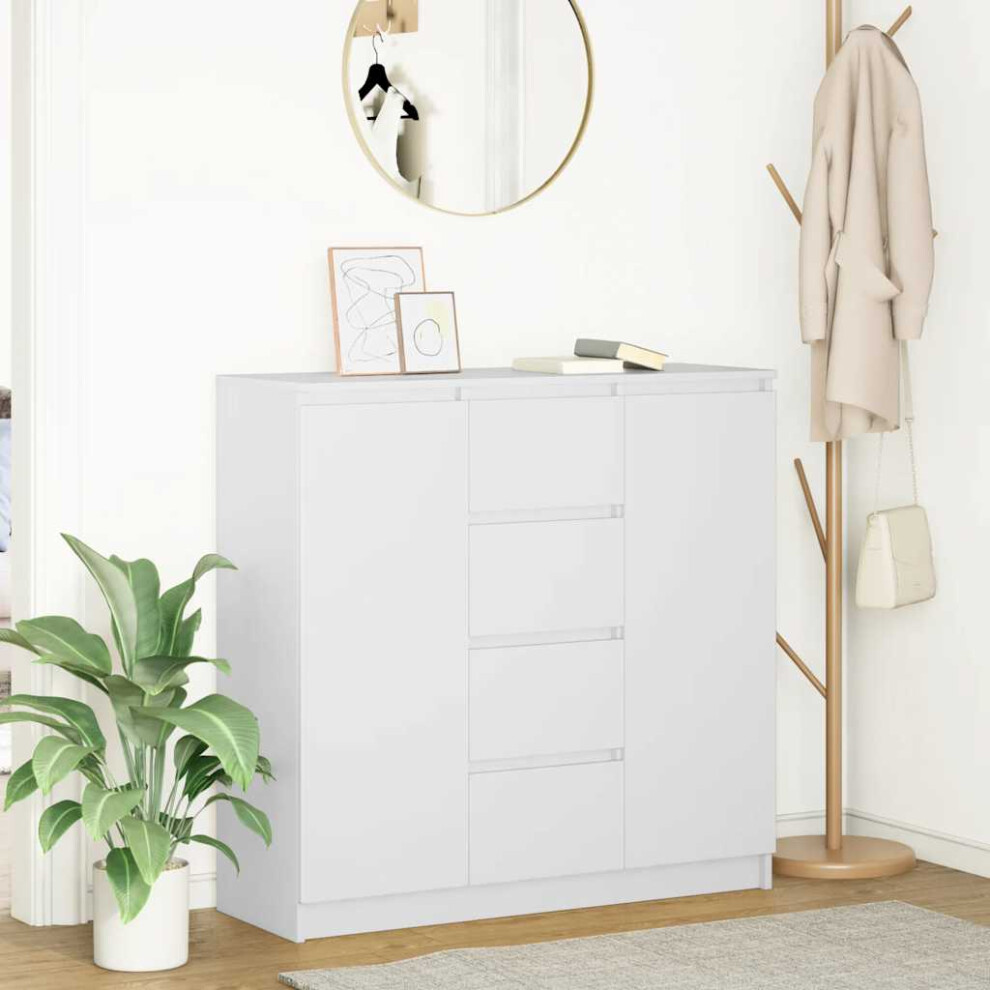 Vidaxl Sideboard With Drawers 100.5X35x98.5 Cm Engineered Wood White
