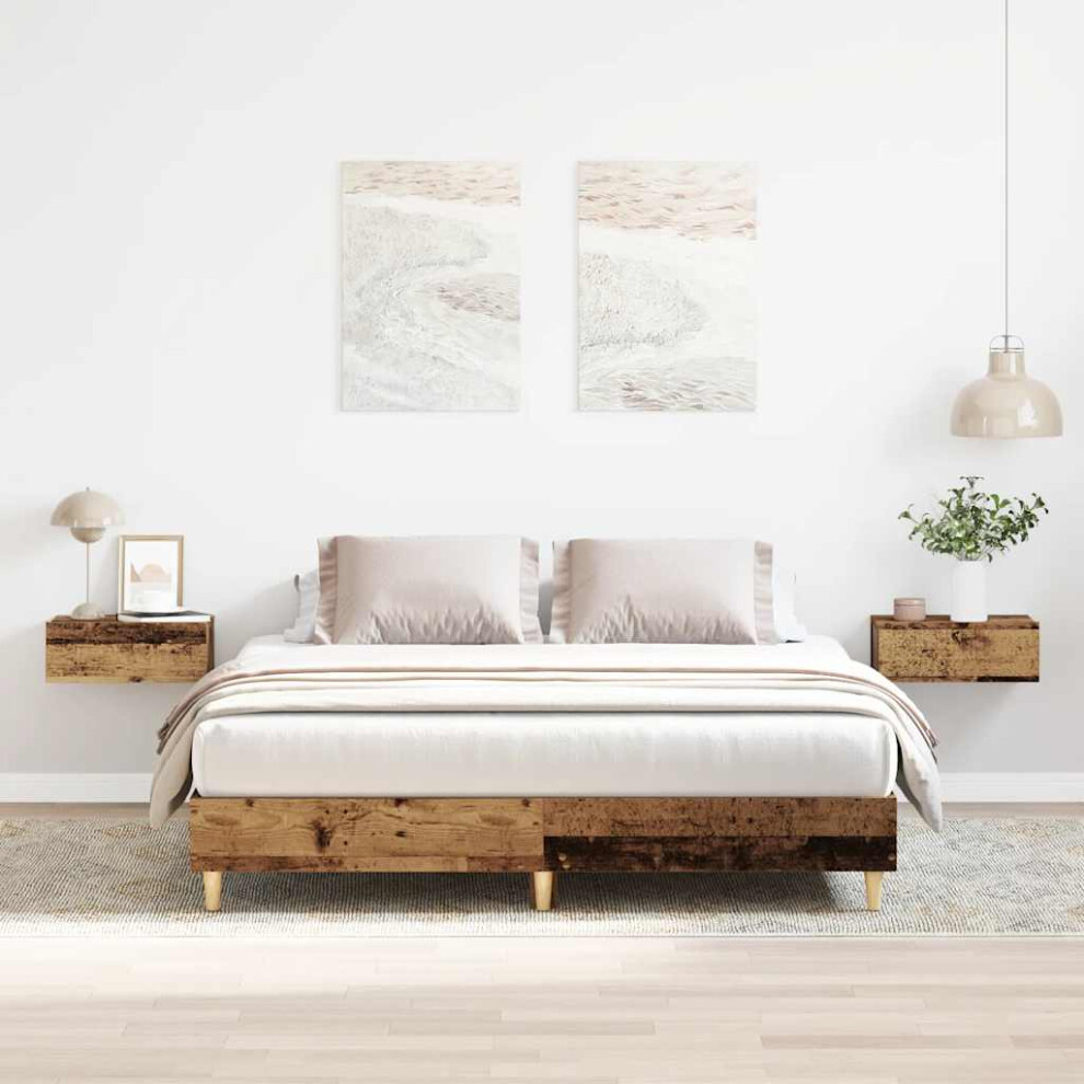 Vidaxl Bed Frame No Mattress Old Wood 150X200 Cm King Size Engineered Wood