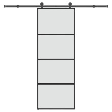 vidaXL Sliding Door with Hardware Set 76x205 cm ESG Glass&Aluminium