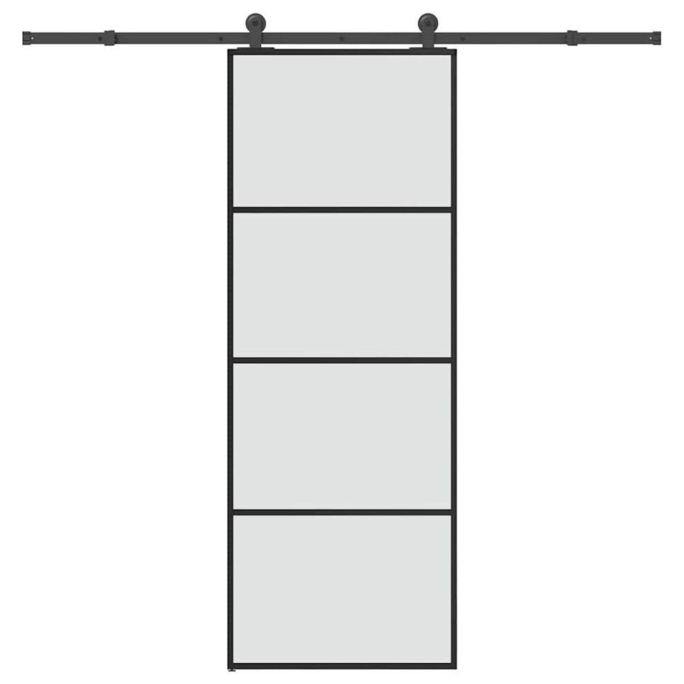 Vidaxl Sliding Door With Hardware Set 76X205 Cm Esg Glass&Aluminium