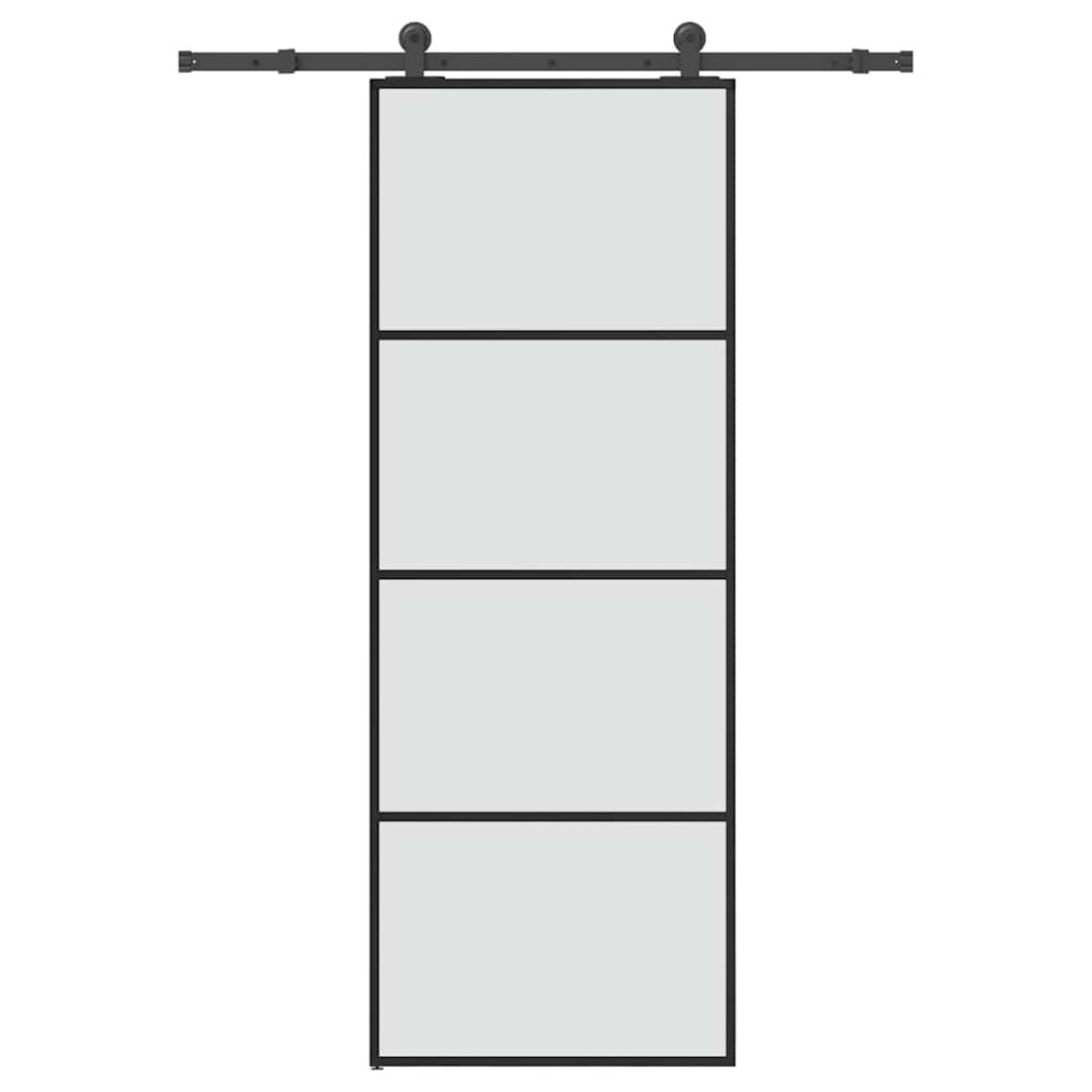 Vidaxl Sliding Door With Hardware Set 76X205 Cm Esg Glass&Aluminium