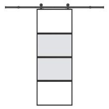 vidaXL Sliding Door with Hardware Set 76x205 cm Tempered Glass&Aluminium
