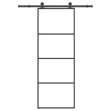 vidaXL Sliding Door with Hardware Set 76x205 cm ESG Glass&Aluminium