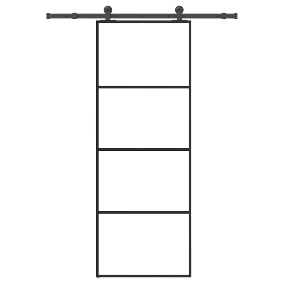 Vidaxl Sliding Door With Hardware Set 76X205 Cm Esg Glass&Aluminium