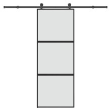 vidaXL Sliding Door with Hardware Set 76x205 cm Tempered Glass&Aluminium