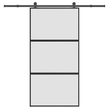 vidaXL Sliding Door with Hardware Set 102,5x205 cm Tempered Glass&Aluminium