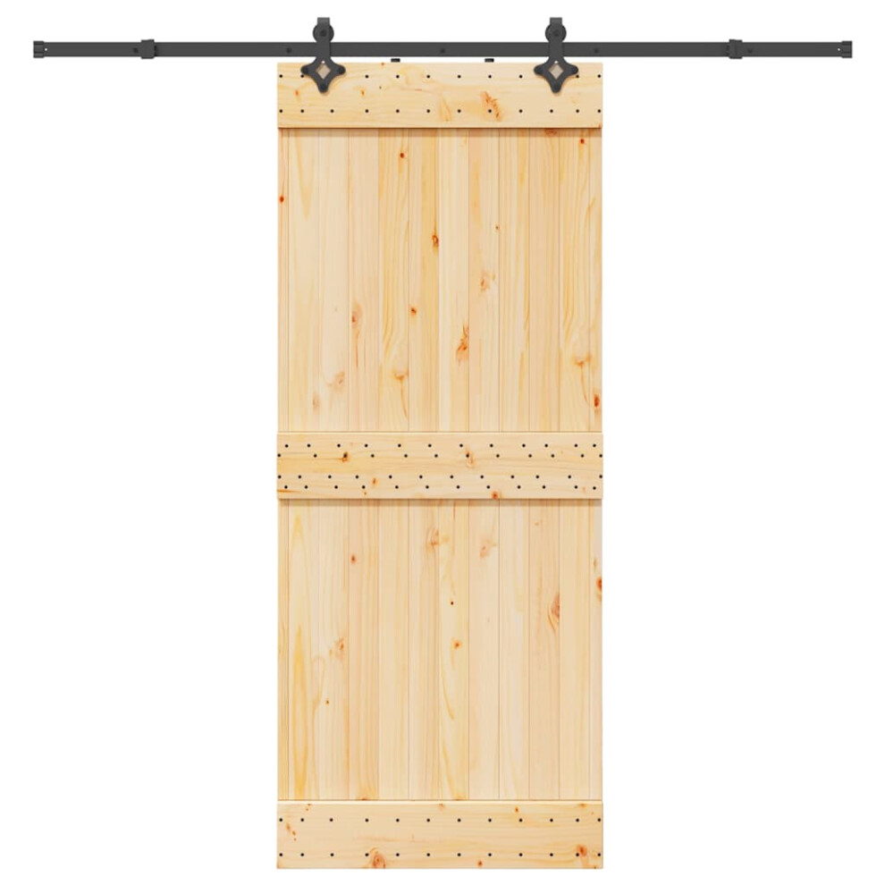 vidaXL Sliding Door with Hardware Set 85x210 cm Solid Wood Pine