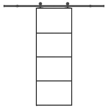 vidaXL Sliding Door with Hardware Set 76x205 cm ESG Glass&Aluminium