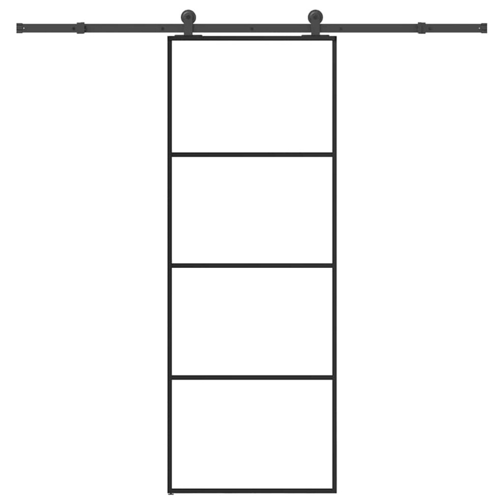Vidaxl Sliding Door With Hardware Set 76X205 Cm Esg Glass&Aluminium