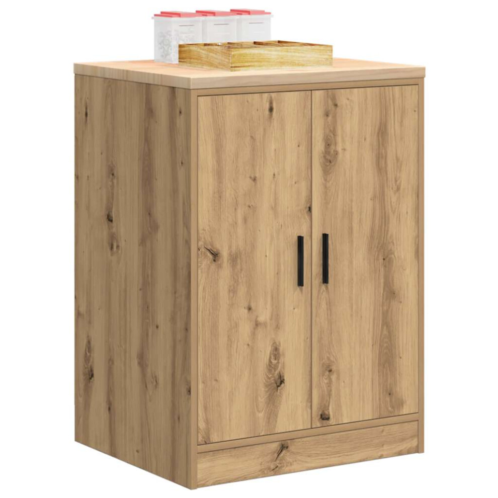 vidaXL Garage Storage Cabinet Artisan Oak 60x51x85 cm Solid Wood Pine