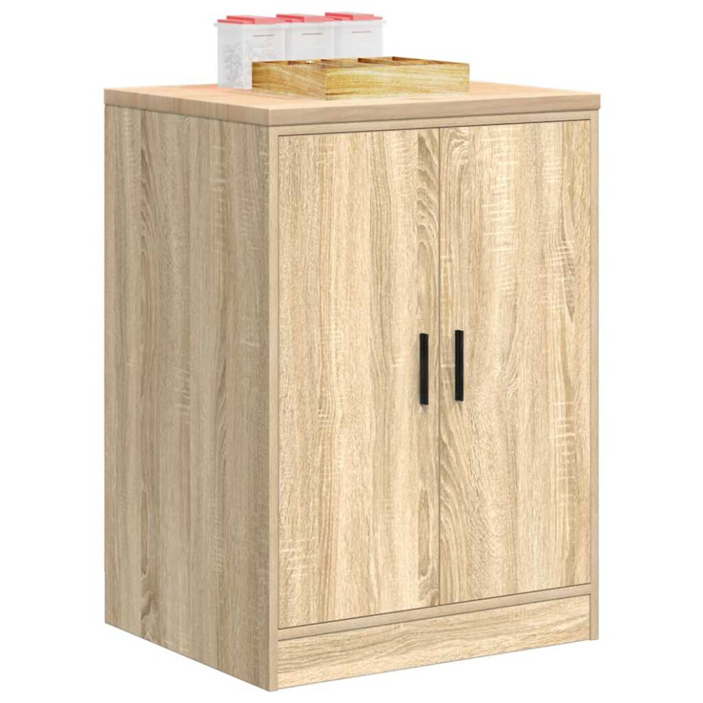 vidaXL Garage Storage Cabinet Sonoma Oak 60x51x85 cm Solid Wood Pine