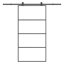 vidaXL Schiebetür mit Beschlag 102,5x205 cm ESG-Glas & Aluminium