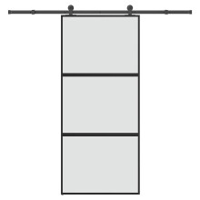 vidaXL Sliding Door with Hardware Set 90x205 cm Tempered Glass&Aluminium
