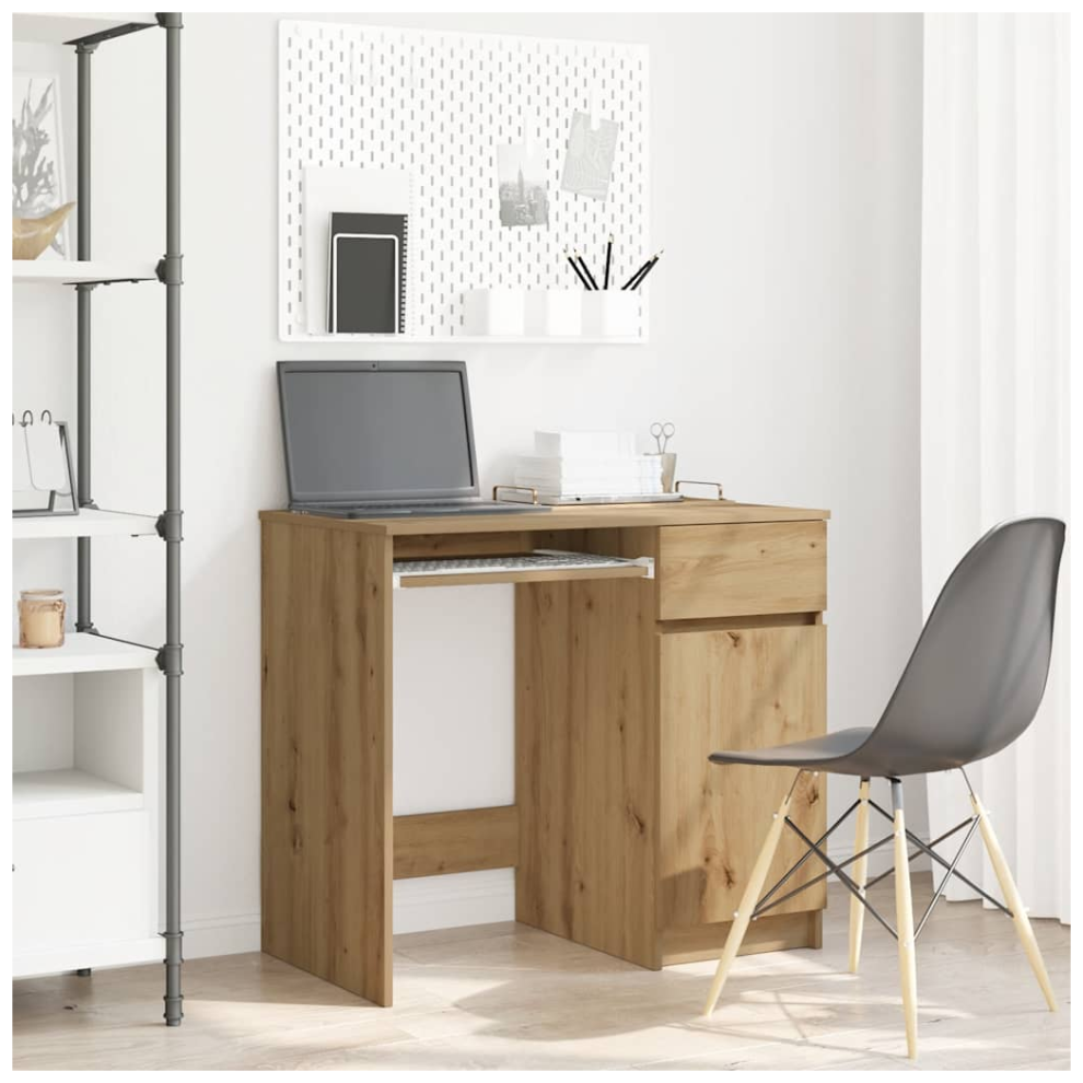 Vidaxl Desk Artisan Oak 86X49x76 Cm Engineered Wood