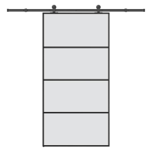 vidaXL Sliding Door with Hardware Set 102.5x205 cm ESG Glass&Aluminium