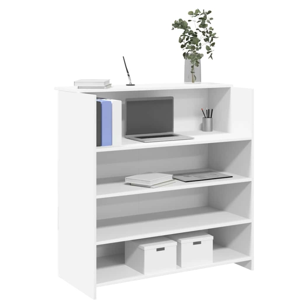 Vidaxl Reception Desk White 100X50x103.5 Cm Engineered Wood